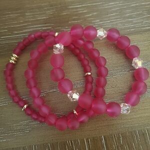 Beaded stack bracelet set